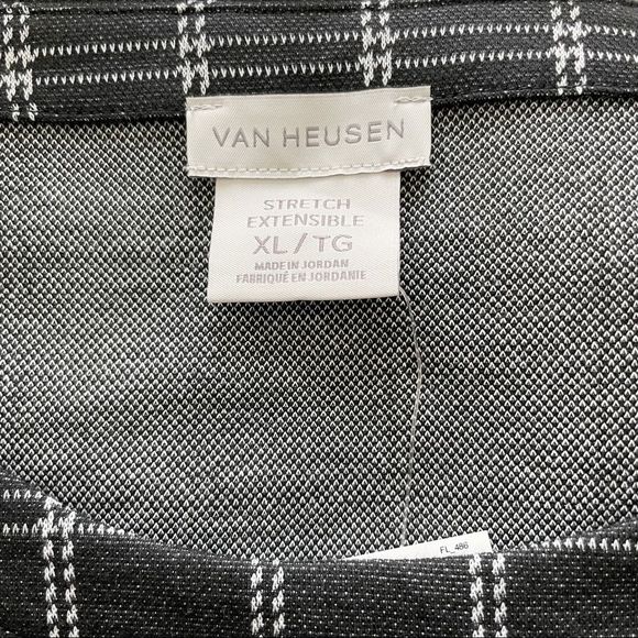 Van Heusen Black Crewneck Plaid Knit Poncho Blouse - Size XL - Picture 5 of 8